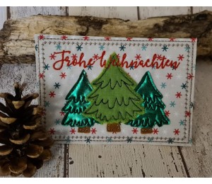 Stickdatei ITH - Postkarte Doodle Tannen